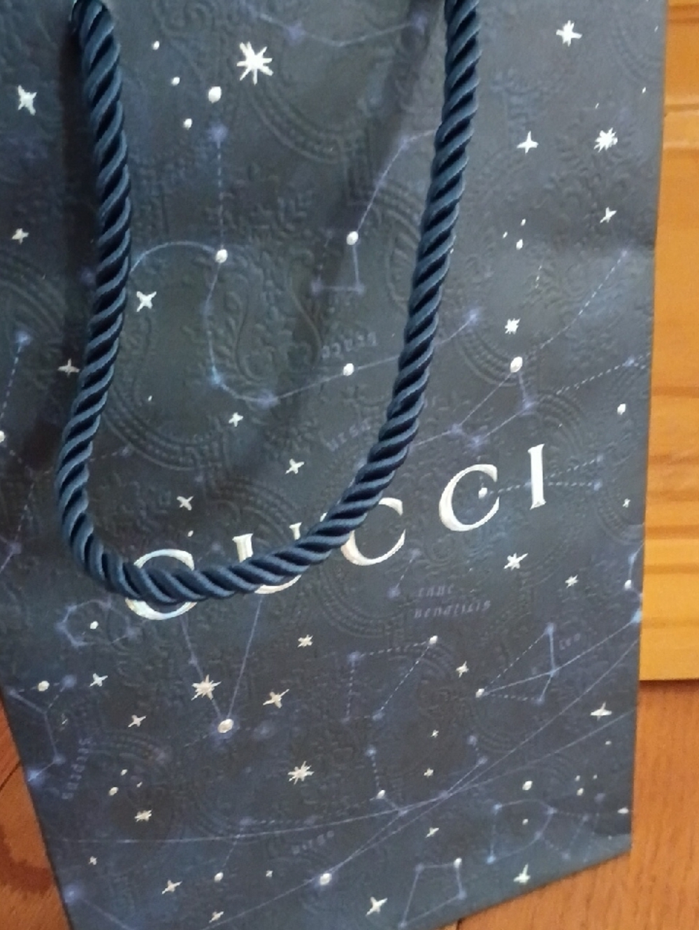 Gucci Men’s Dark Navy Star-Pattern Rope-Handle Bag